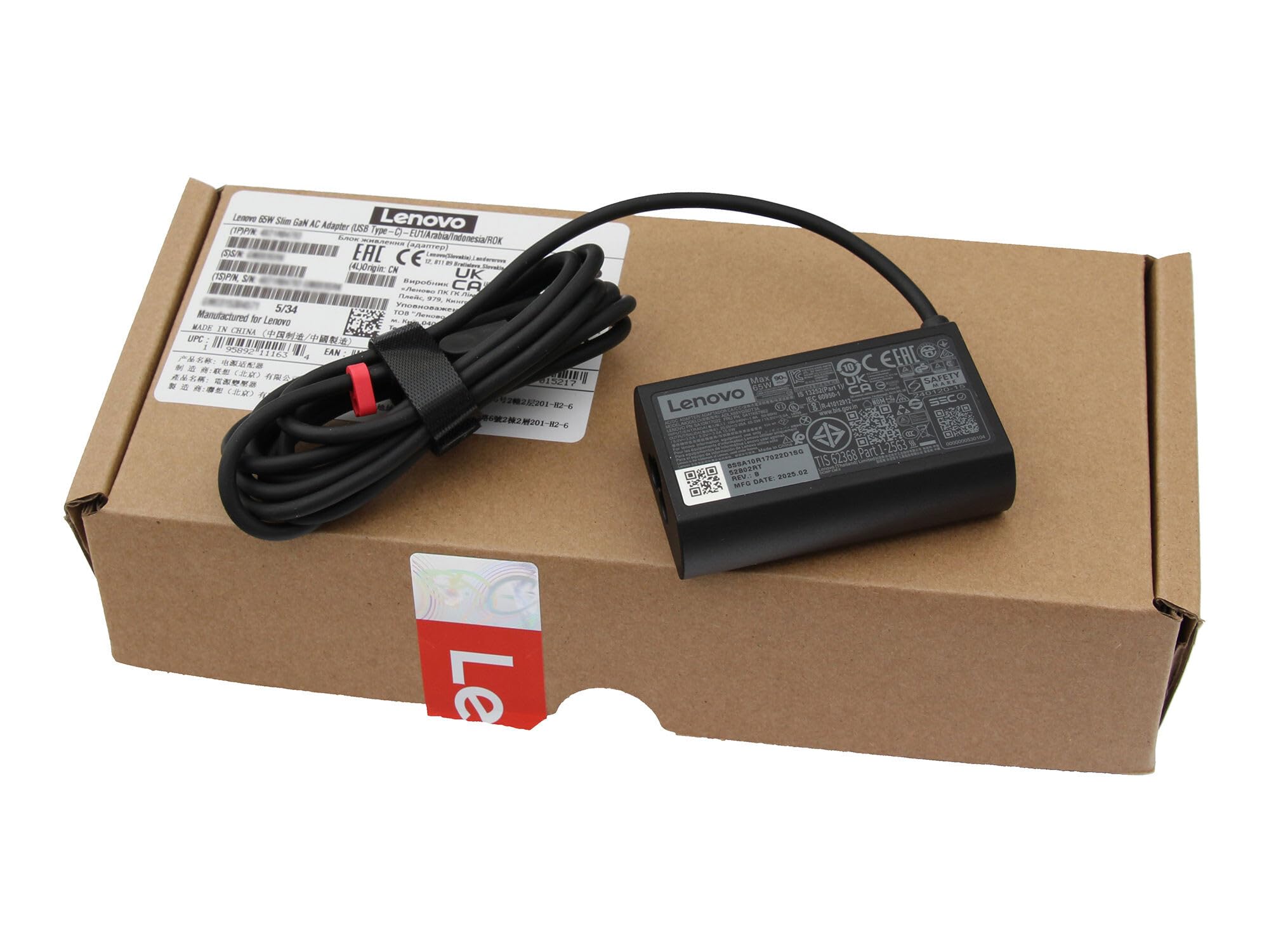Lenovo 5A11K67866 Original GAN-Cargador USB-C 65 vatios