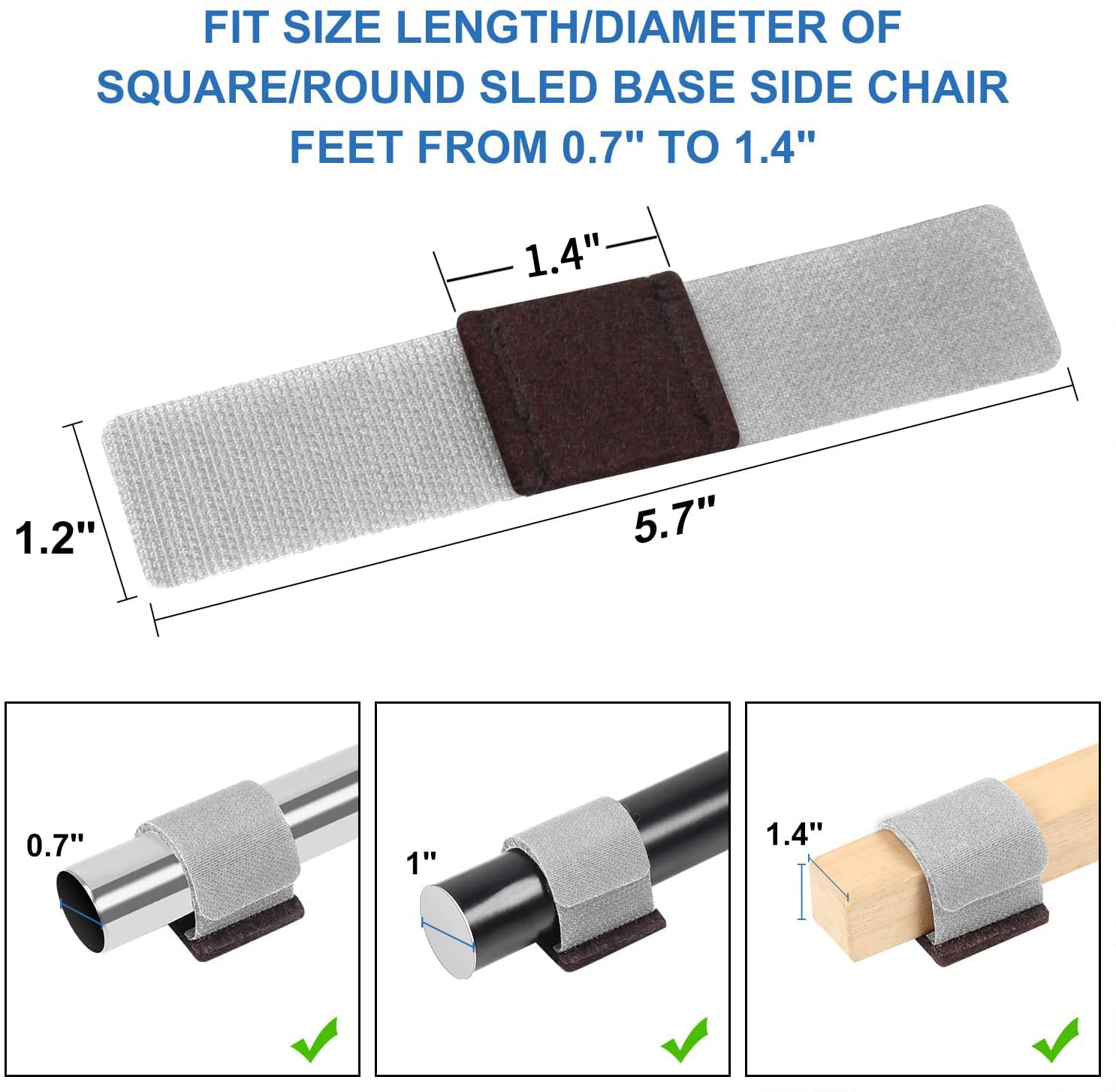 Lot De 24 Patins En Feutre Pour Sols En Bois Dur, Patins