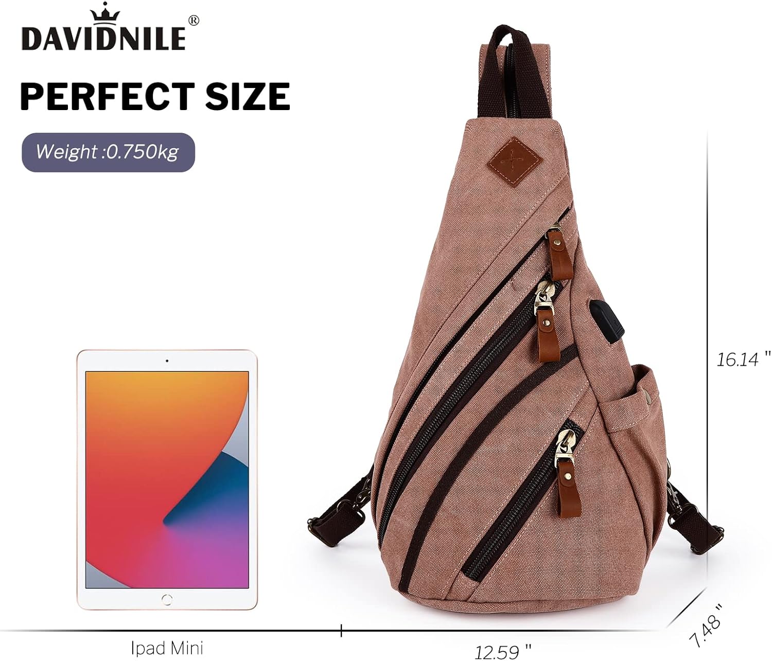 Miniatura 4 de Bolso de mensajero de lona para los hombres pequeña mochila hombro mochila mochilas de mujer