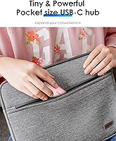 Vista 7 de LENTION Hub multipuerto USB C 7 en 1 con HDMI 4K, 100 W PD, 3 puertos USB 3.0, lector de tarjetas SD/MicroSD compatible con MacBook Pro/Air