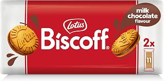 Lotus Biscoff Sandwich Cookies Milk Chocolate Cream - 22 Vegan Crunchy Cookies, 7.76oz Sharing Pack