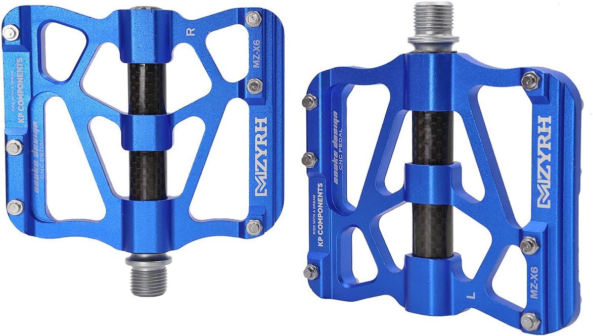ThinkTop Mountain Bike Pedals MTB BMX Pedals Flats 9/16'' Sealed 3 Bearing Lightweight Aluminum Wider Platform Pedals for Road Bike Bicycle