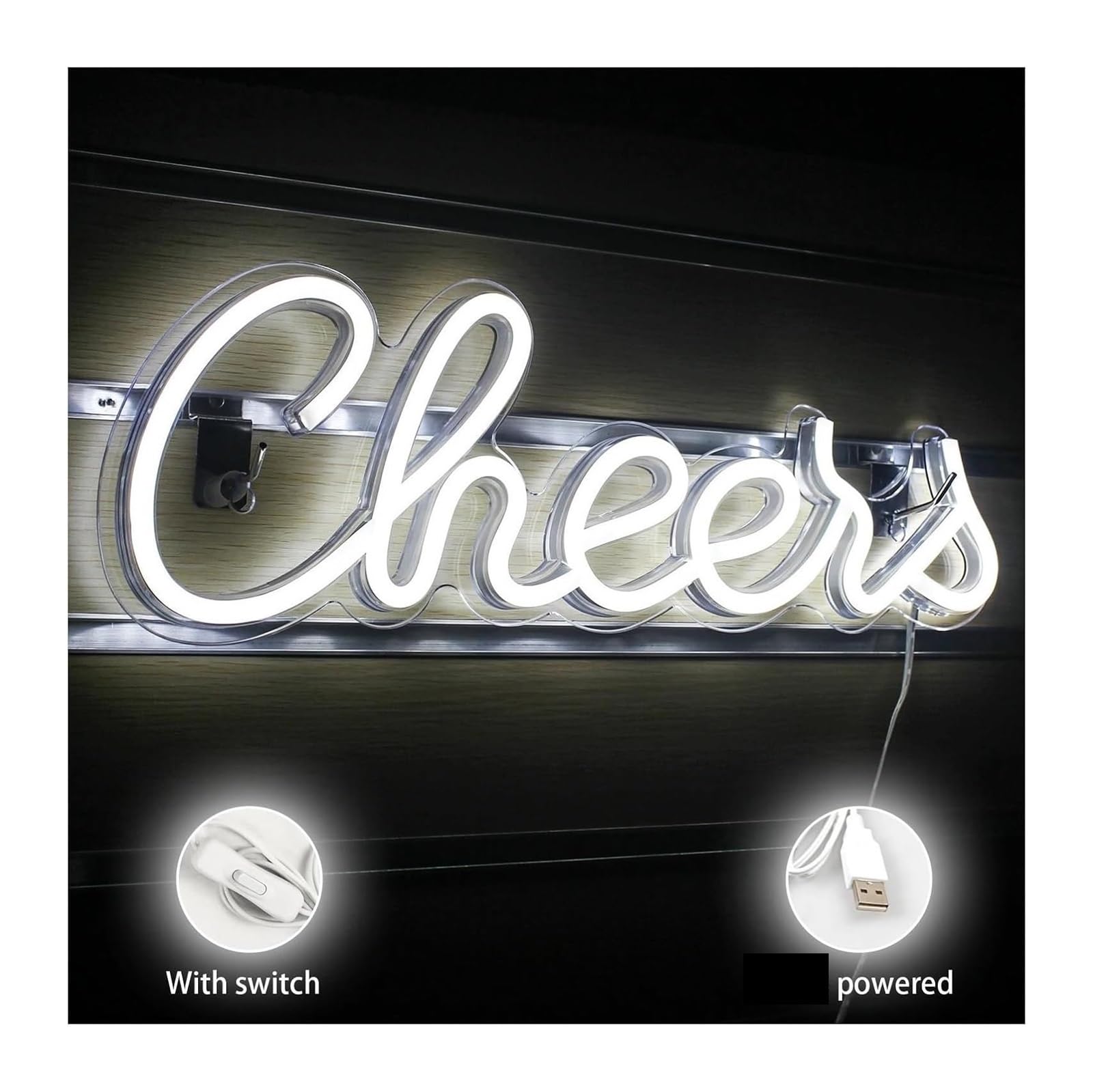 Neón Sign ¡Salud! Letrero de neón LED para decoración pared bar para fiesta cerveza hogar sala club regalo cumpleaños