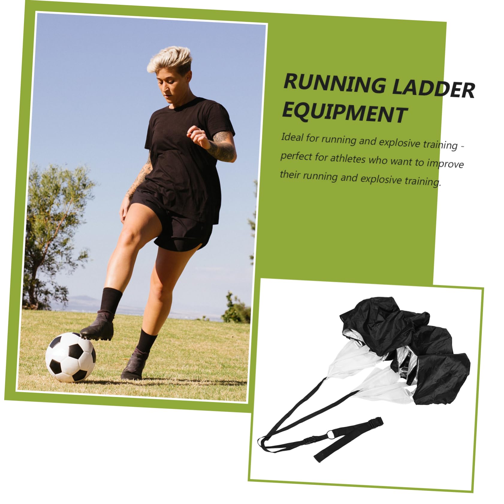 BESPORTBLE Forniture per Allenamento di Calcio Trascinare Paracadute Allenamento di Resistenza alla velocità Ombrelli Allenamento di velocità Paracadute da Calcio velocità Scivolo Paracadute