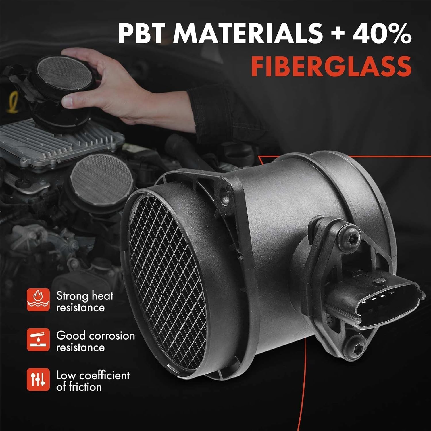 A-Premium Mass Air Flow Sensor Meter [5-Pins] Compatible with Volvo XC90 2003-2005, S60 2004-2009, S80 2002-2006, V70 2004-2007, L5 2.4L 2.5L L6 2.9L, Replace# 74207745, 280218089