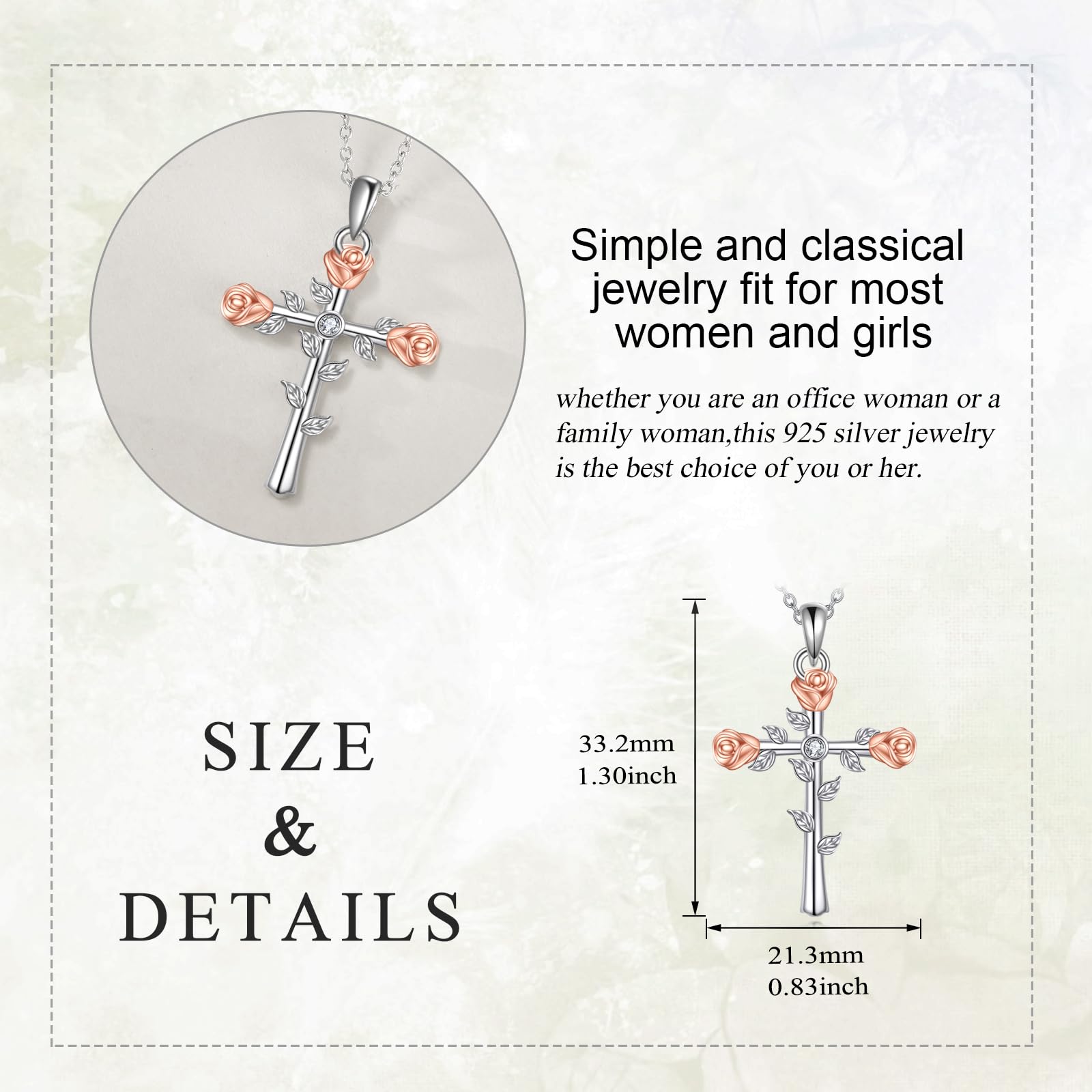 Kreuz Halskette 925 Sterling Silber Glaube Anhänger Religiöser Schmuck Geschenk für Damen Männer