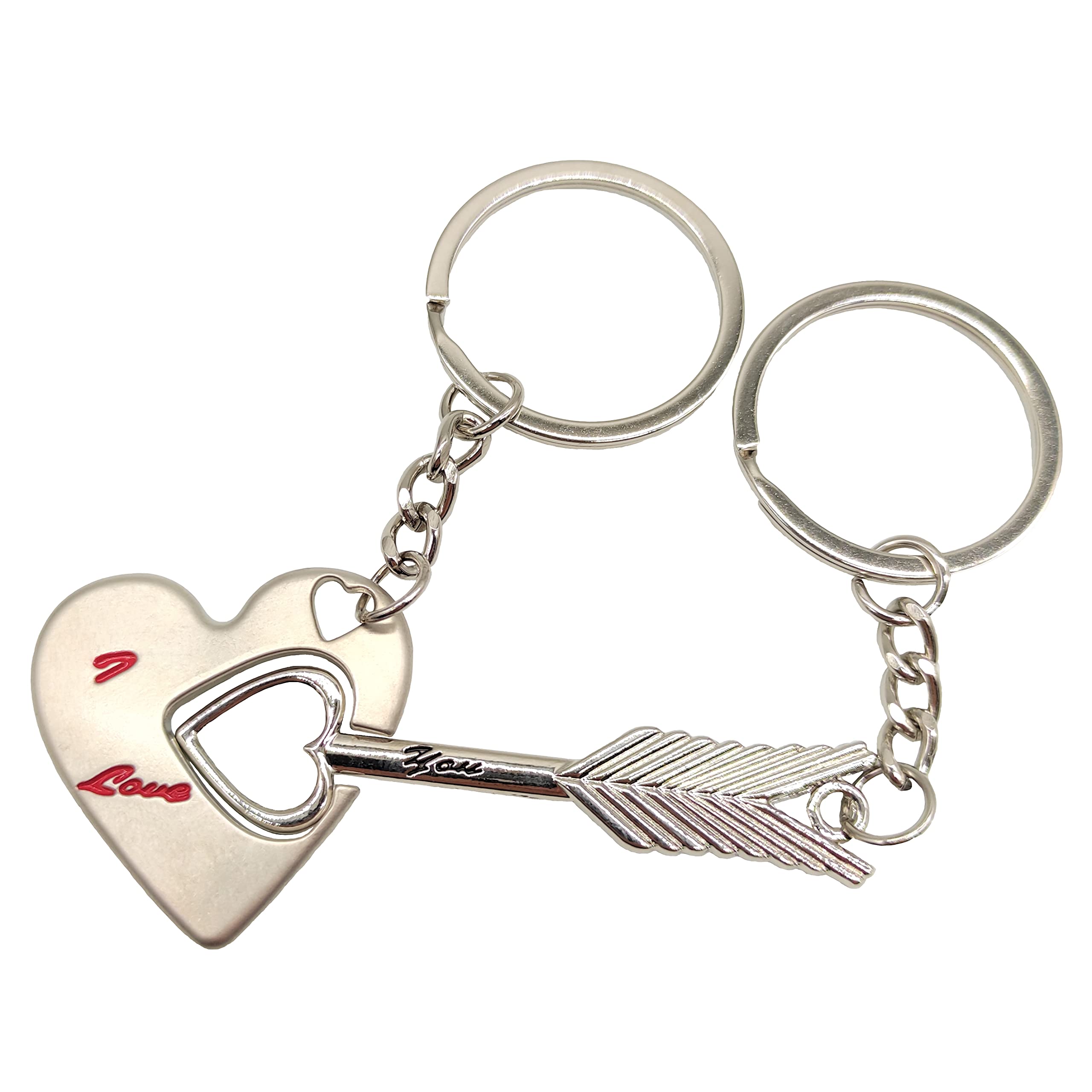 Trez TreamerCouples Keychains for Boyfriend and Girlfriend,2 Pcs Heart Keychain for Him and Her