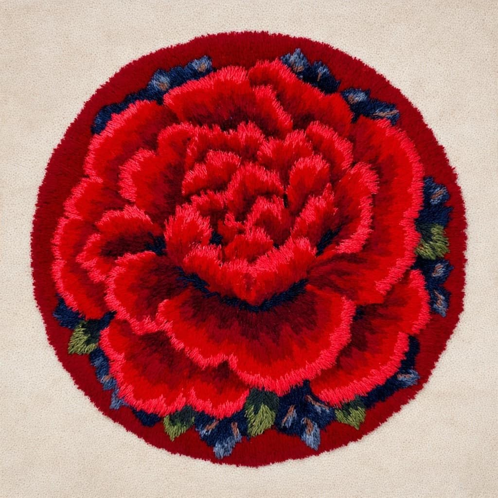 AMBATTERY Latch Hook Rug Kit Latch Hook Kits,Peony Flowers