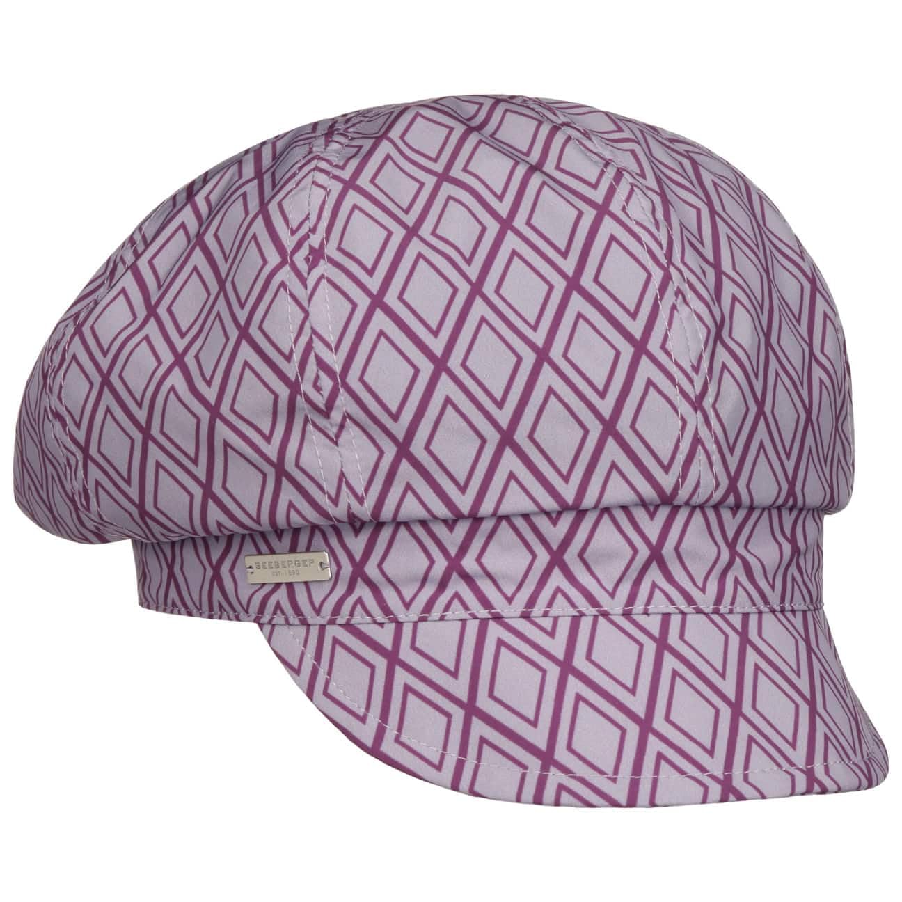 Seeberger Twotone Newsboy Rain Cap Women - Women´s Peaked caps with Peak, Lining Winter Autumn Spring Summer All-Season - One Size Lilac