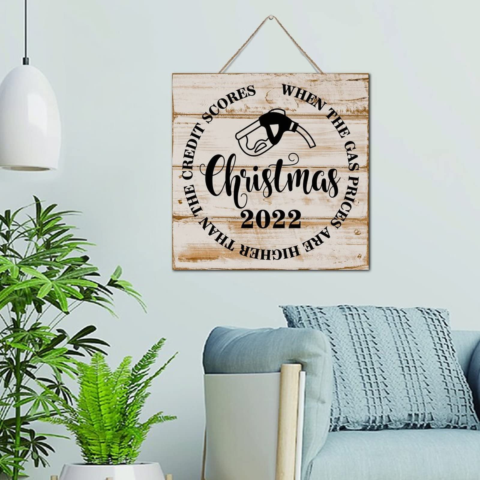 Panneau en bois vieilli décoratif avec message ironique et suspension murale pour maison rustique