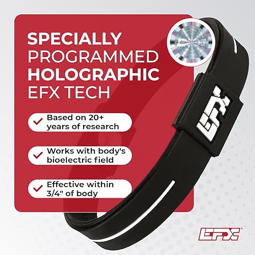 Miniatura 4 de EFX Pulsera ovalada de silicona 100% pura con hologramas programados para equilibrio, resistencia y flexibilidad. Ver tabla de tallas