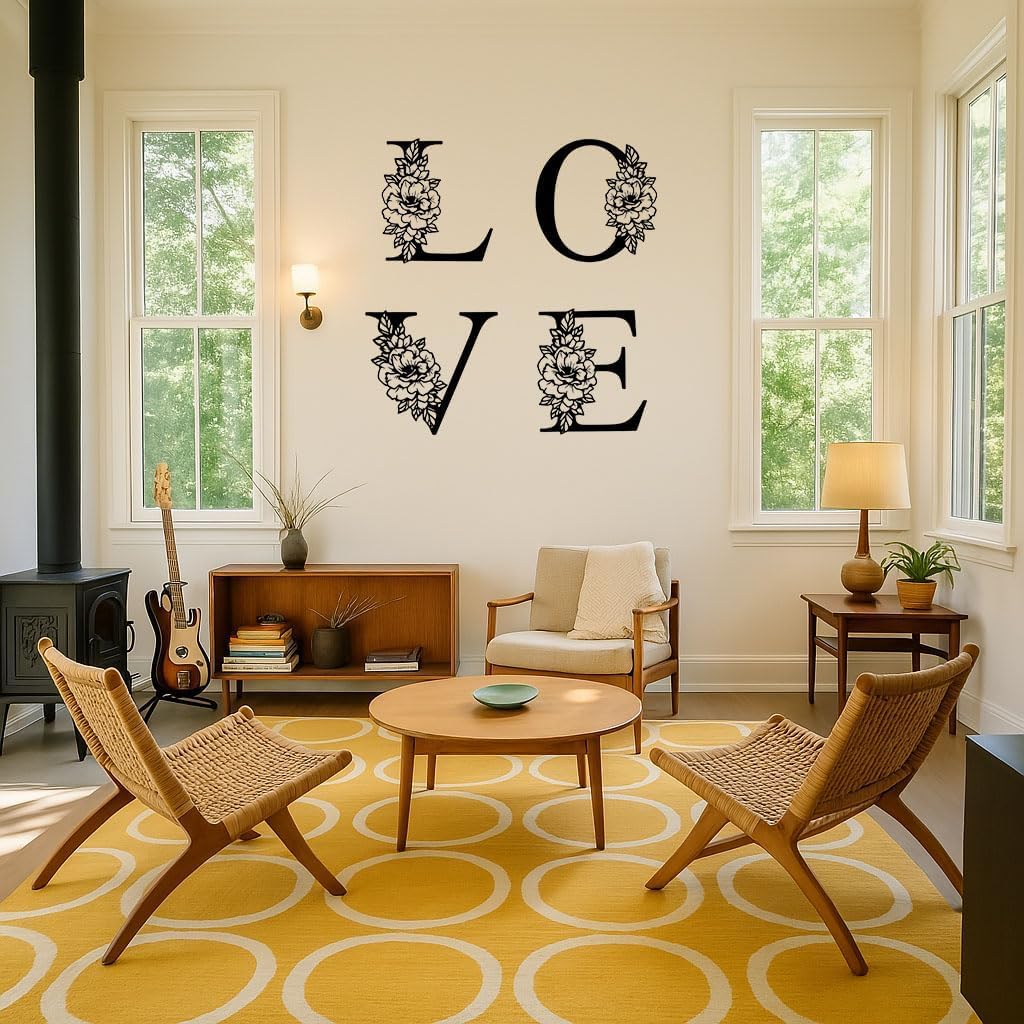 11.8 Inch Floral Metal Wall Letters for Outdoor & Indoor (O) image 5