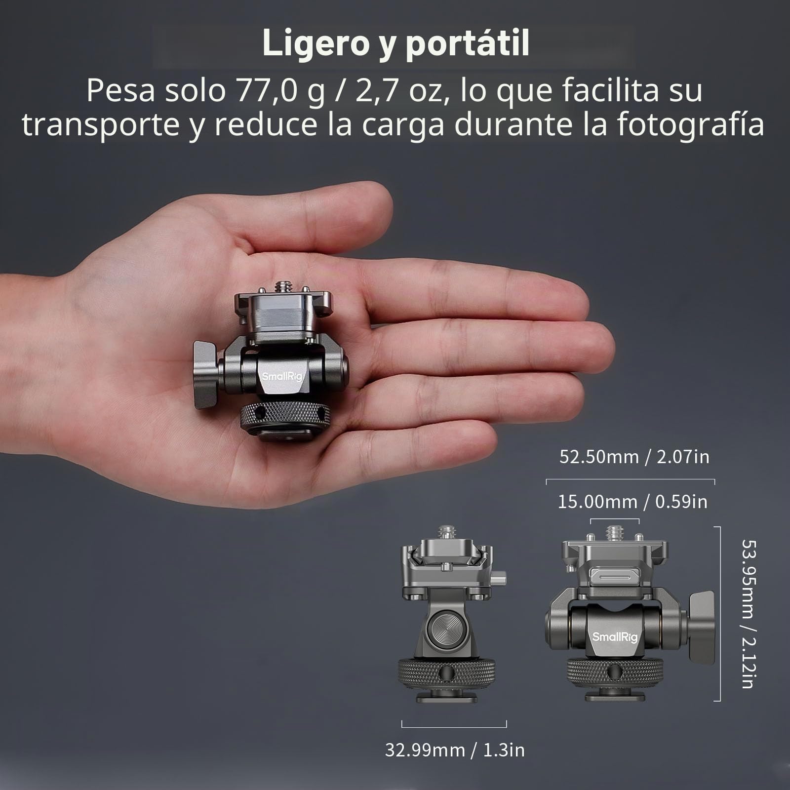 SMALLRIG HawkLock H21 Camera Monitor Mount de Liberación Rápida con Zapata Fría, Soporte de Monitor Giratorio e Inclinable con Tornillo de 1/4"-20, para Monitores Ninja V y V+ – 4888