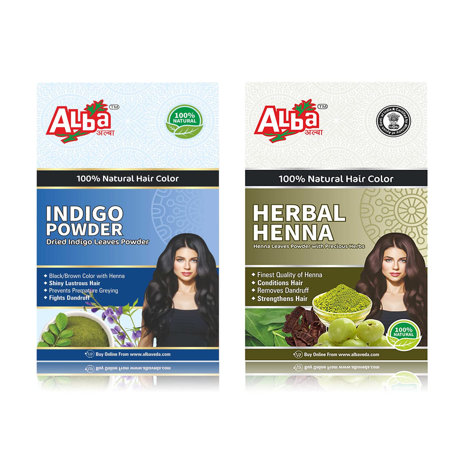 Alba Indigo Powder 100g and Alba Herbal Henna 200g (Combo Pack)-image-7