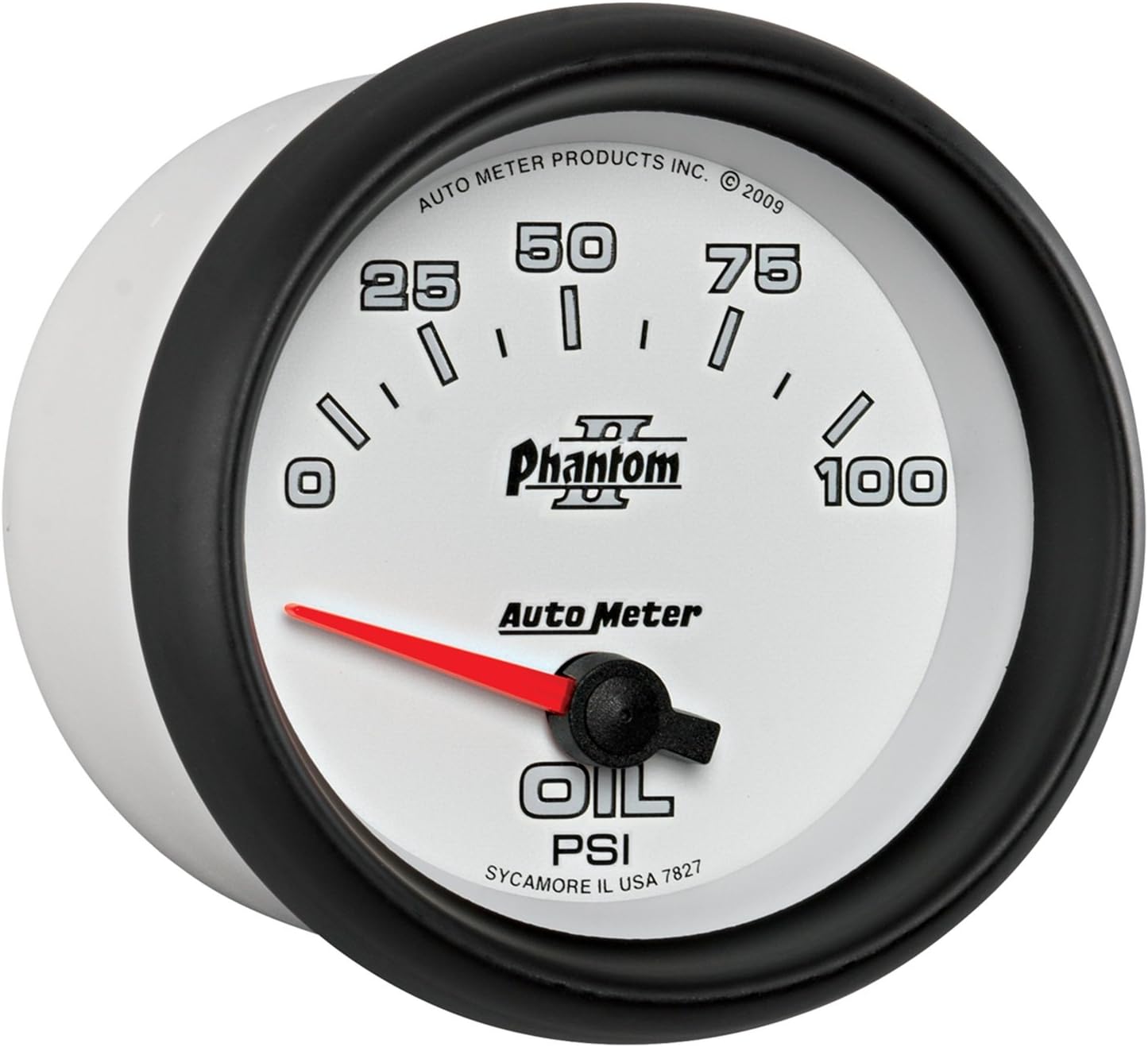 Exclusive Discount 50% Price Auto Meter 7827 Phantom II 2-5/8 0-100 PSI Short Sweep Electric Oil Pressure Gauge