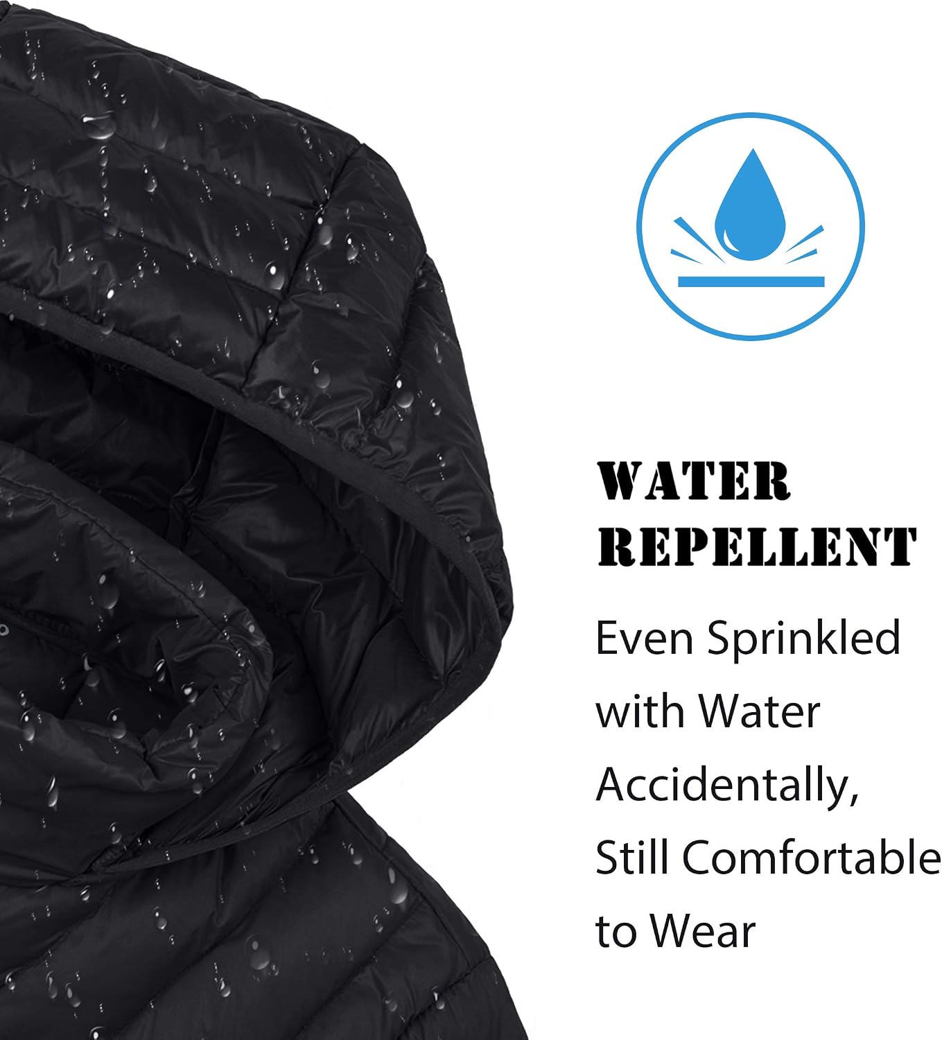 Wantdo Men's Packable Down Jacket Insulated Warm Winter Coat Hooded Puffer Jacket