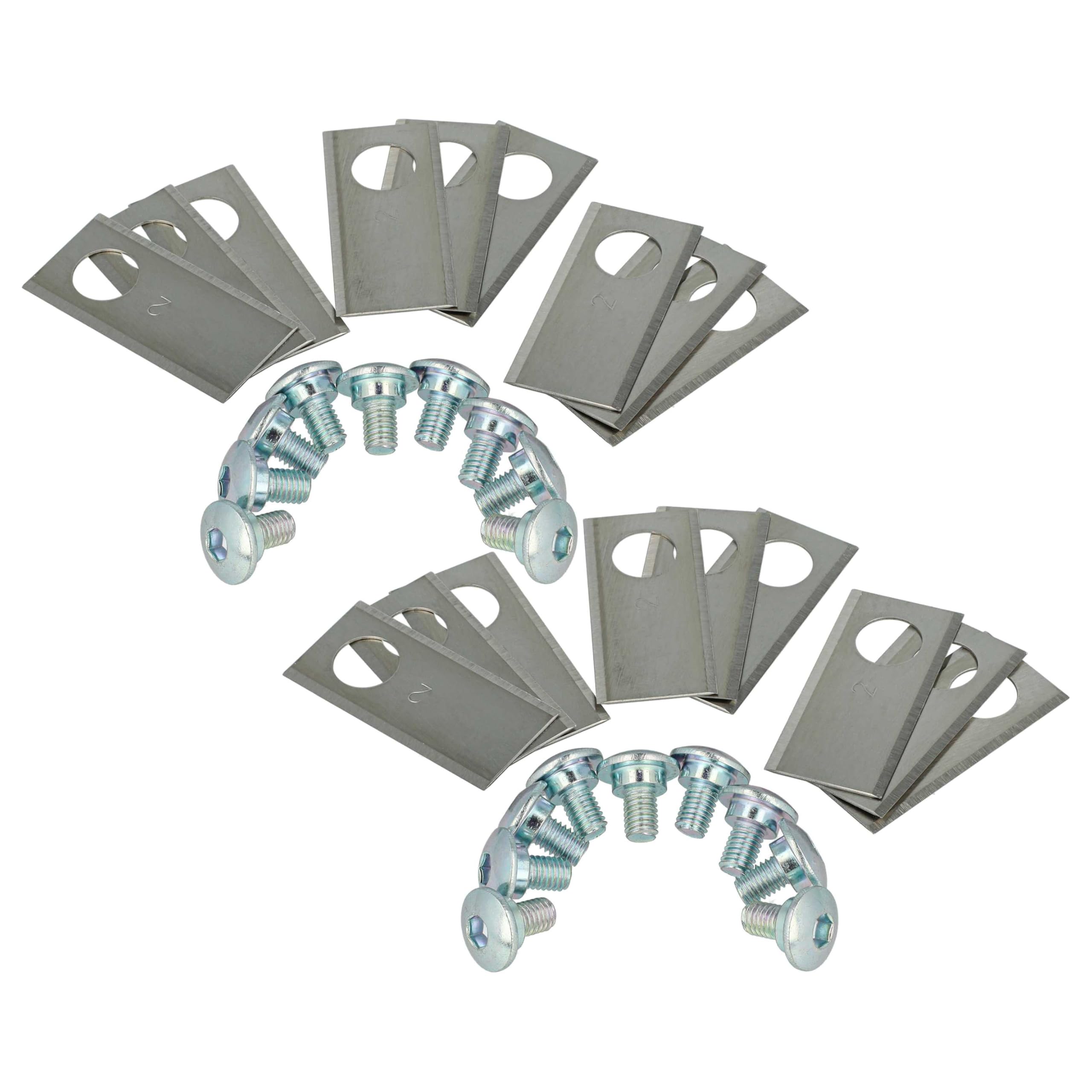 vhbw 18x Replacement Blade Compatible with Honda Miimo 500, 310, 3000, 520 Cordless Lawnmower - Cutter Blades, Silver, Stainless Steel