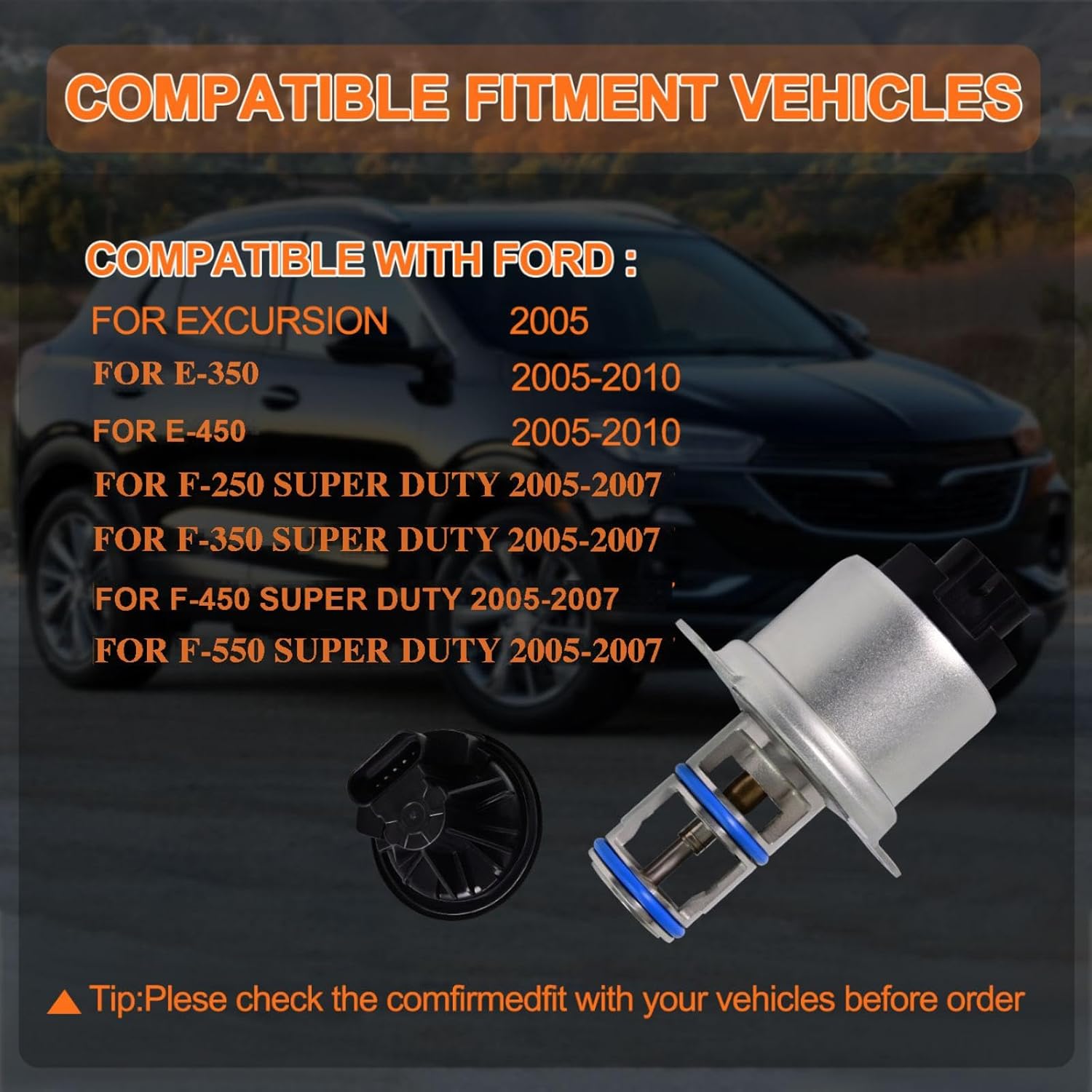 EGR Valve Replacement EGV1031 Compatible with Ford E350/E450 Super Duty 2005-2010,for F250/F350/F450/F550 Super Duty 2005-2007 6.0L V8,Automotive Exhaust Gas Recirculation Valve