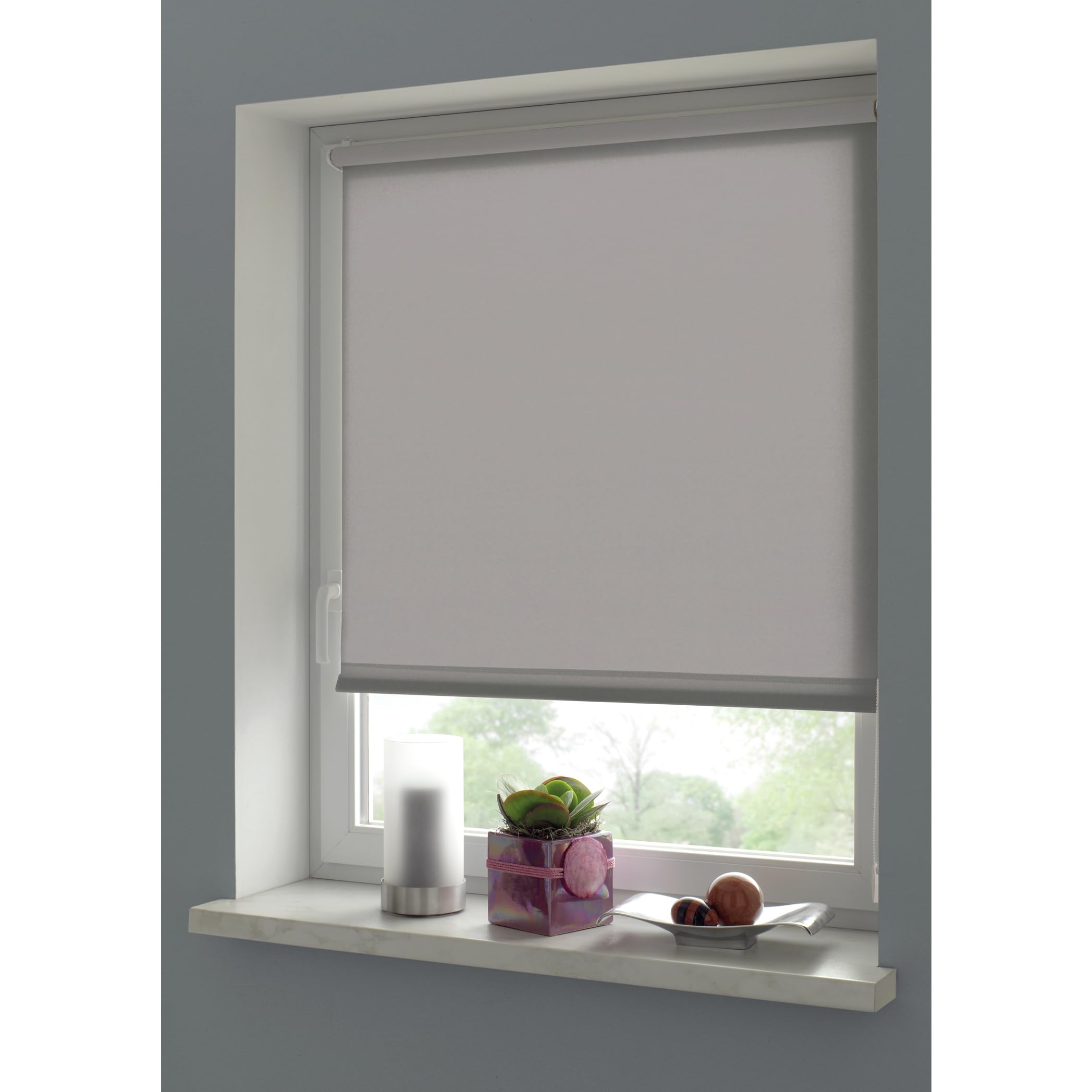 Gardinia EASYFIX Store Enrouleur, 120 x 150 cm, Polyester, Gris Pierre