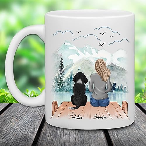 Miniatura 3 de WHIDOBE Taza personalizada para perros  Life is Better with a Dog (niña  perro)  Taza de café personalizada de 11 onzas y 15 onzas para los amantes