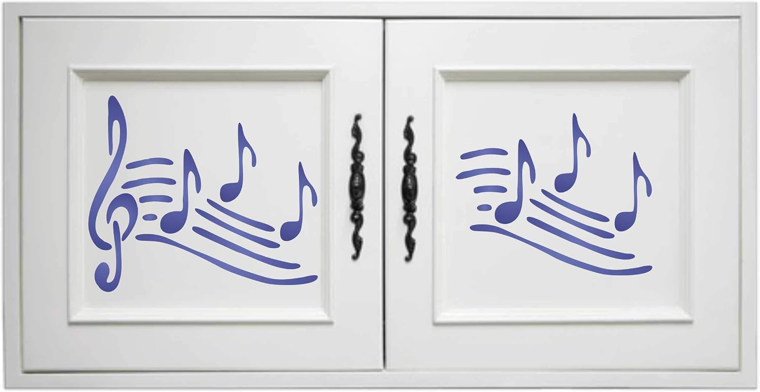 Music Notes Stencil, 6.5 x 7.5 inch (L) - Musical Notes Treble Clef Stencils by CRAFT KREATIVELY