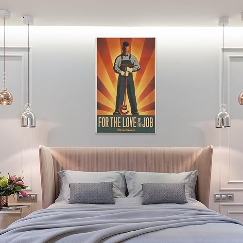 Miniatura 8 de Pósteres vintage de fontanero, arte de pared de ingeniero de calefacción, póster de fontanería estándar estadounidense, pósteres e impresiones