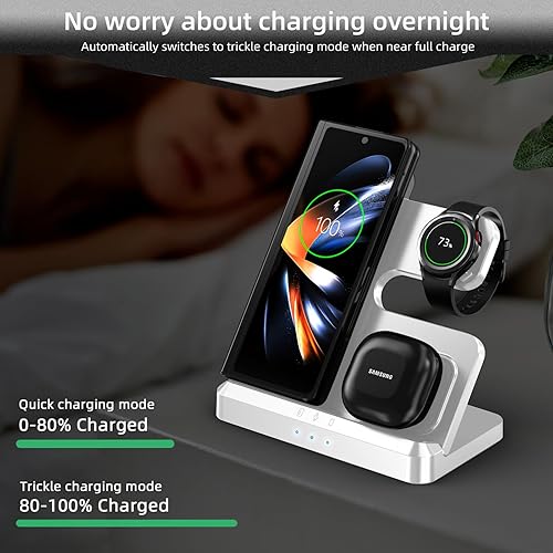 Miniatura 3 de Cargador inalámbrico para Samsung, estación de carga inalámbrica rápida 3 en 1 para Samsung Galaxy S24 S23 Ultra S22 S21 Z Fold54 Z Flip54, cargador