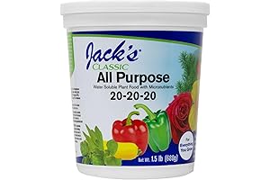 Jack's Classic Yum Yum Fertilizer: 20-20-20 All-Purpose Plant Growth Solution