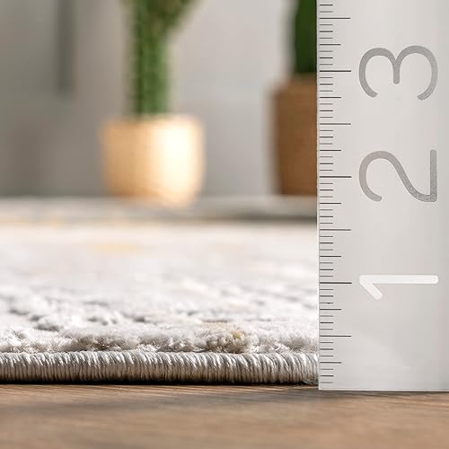 Miniatura 2 de nuLOOM Alfombra abstracta Amaya, 7x9, dorado