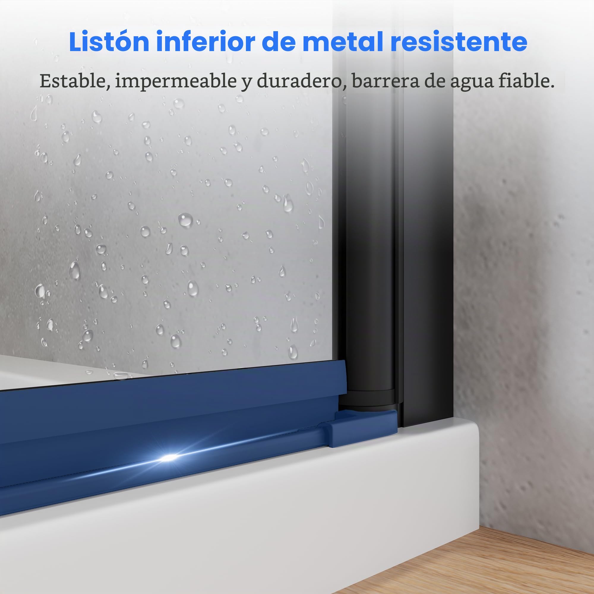 Sonni Mampara de ducha de 180º con entrada en esquina, 80 x 100 cm, color negro, puerta plegable, nano, 6 mm, altura 195 cm, puerta plegable