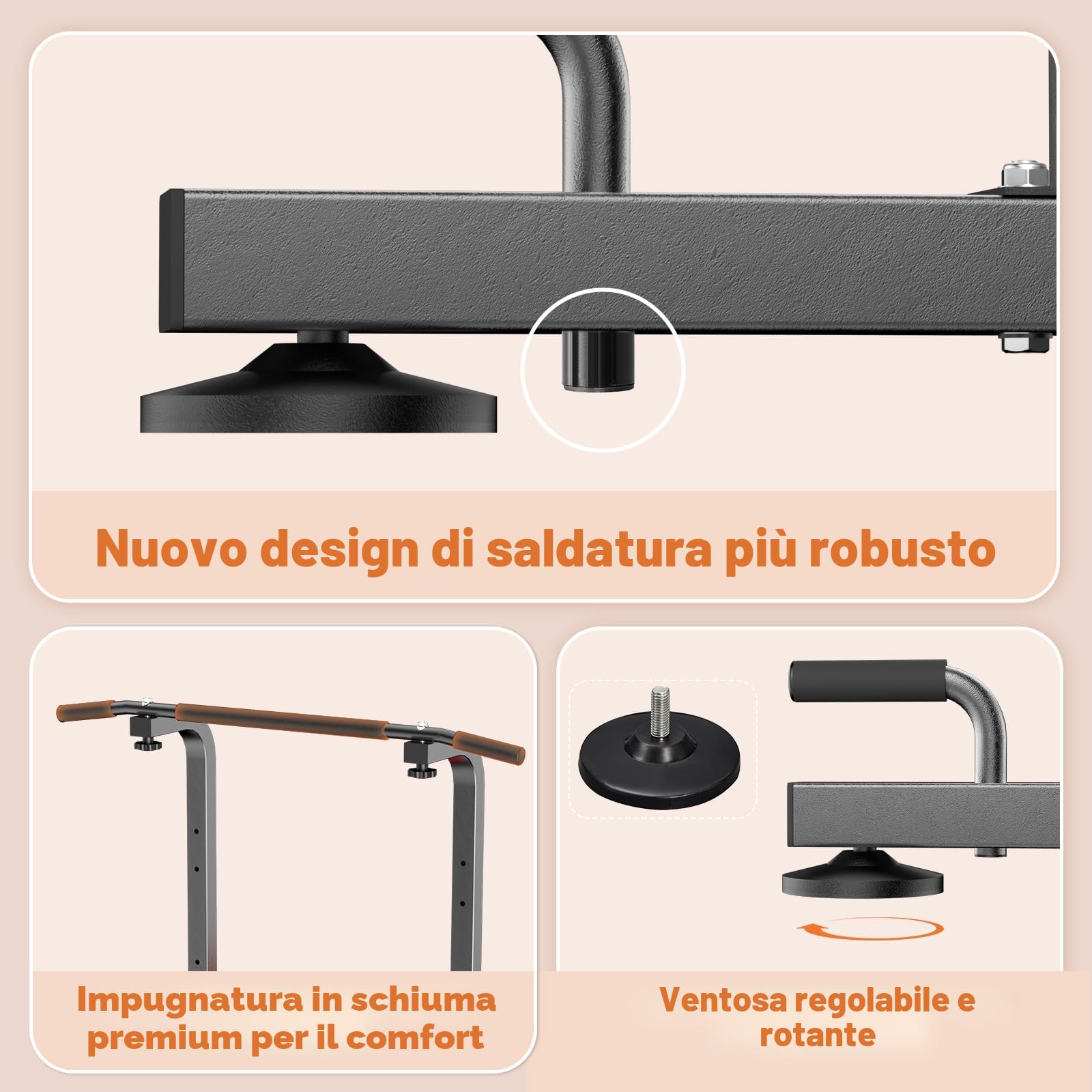 RELIFE REBUILD YOUR LIFE Power Tower Torre per Trazioni Stazione per Dip Sbarra Palestra Allenamento Casa Muscoli Multifunzione Fitness Casa Addominali Forza Attrezzi Pull Up Bar (Grigio)