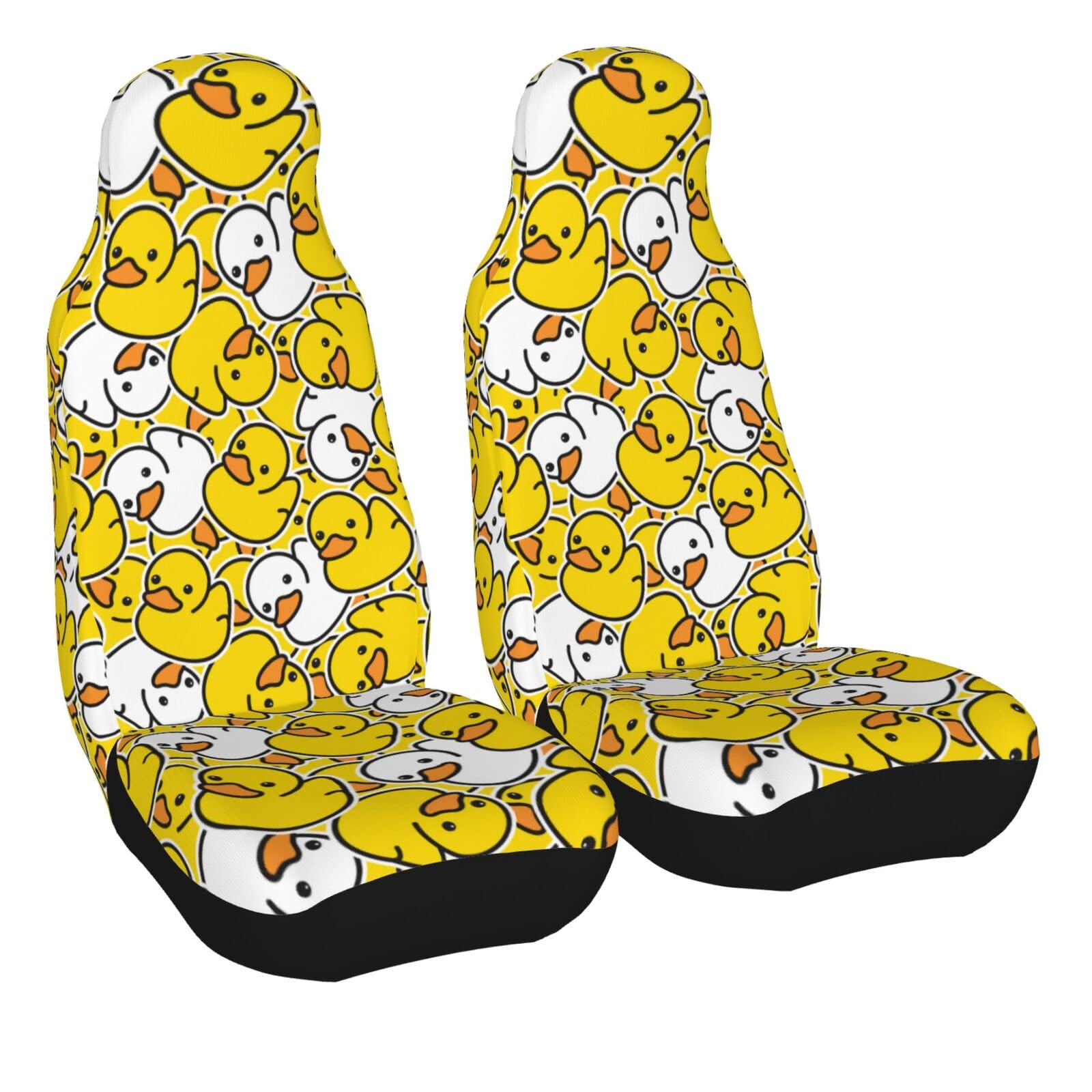 Dujiea Yellow Cartoon Duck Car Front Seat Covers 2 Pcs Universal Auto Seat Covers Front Seats Only, Vehicle Bucket Seat Protectors Fit for Most Car SUV Sedan and Truck