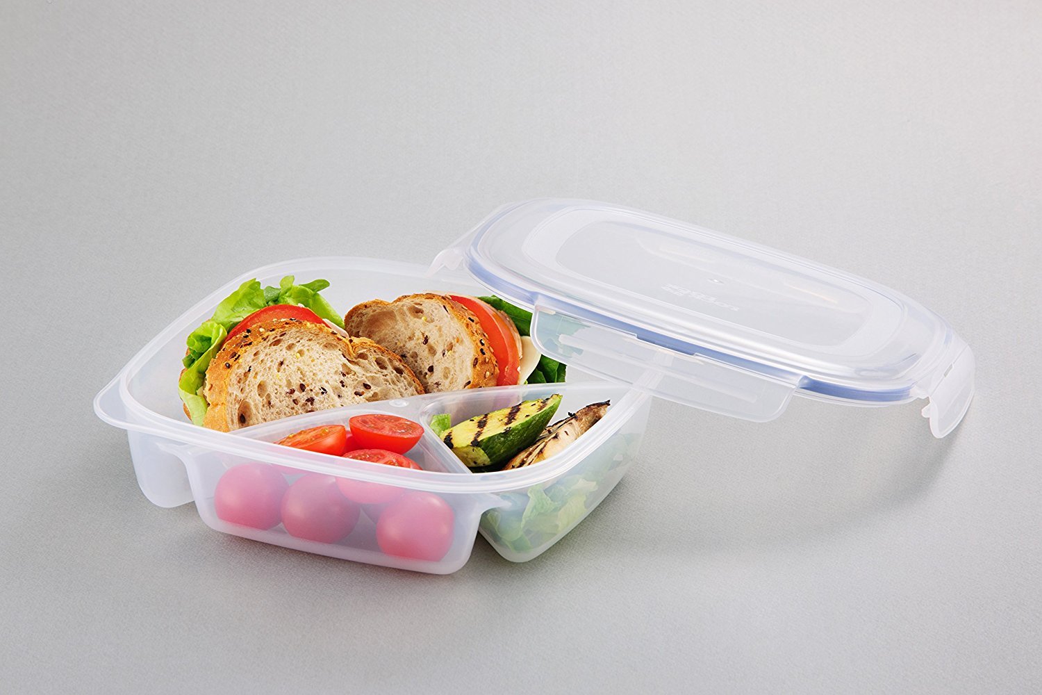 Lock & Lock HPL970 kwadratowy pojemnik dzielony 1,5 l, 23 x 23 x 23 cm