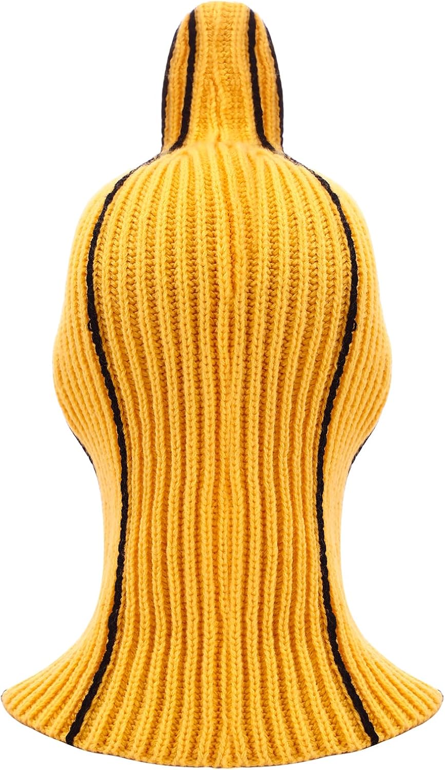 Funny Banana Balaclava - Novelty Knitted Ski Mask for Halloween & Christmas, Winter Sports, Music Festivals | Stretchy & Warm Unisex Gift for Adults Yellow