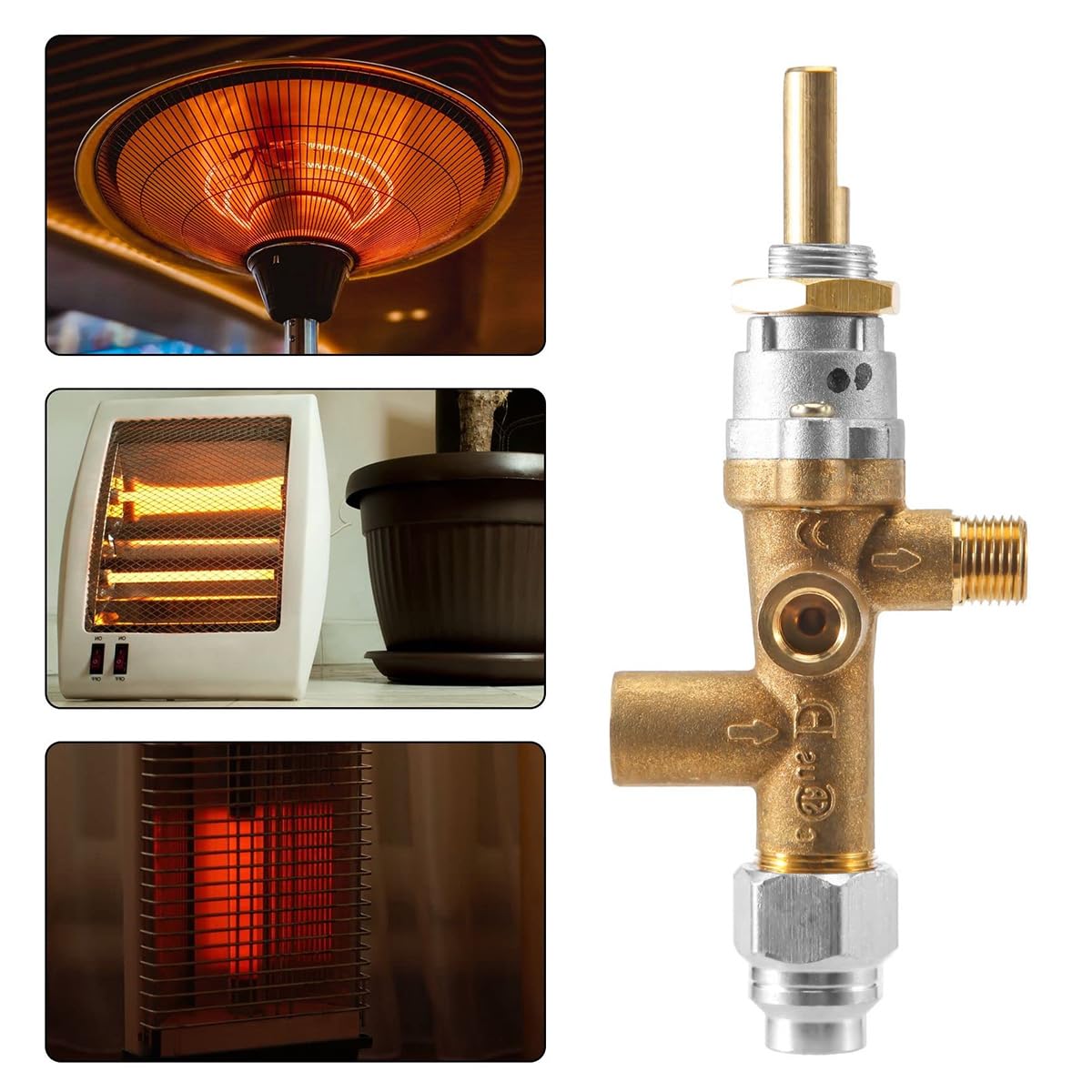 Vanne de commande de chauffage de terrasse à gaz, capteur de thermocouple, bouton de commutateur de décharge, ensemble de ports pilotes de commande de foyer au propane