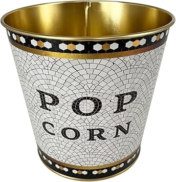 EVLE-Metal Popcorn Box - Popcorn Bucket 13.5 Cm, Mosaic Mosaic Popcorn