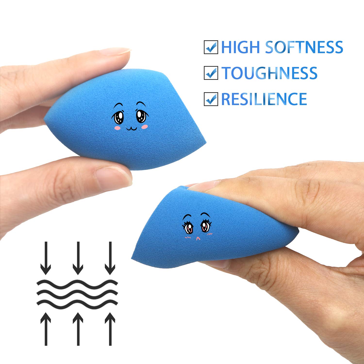 Larbois 3-Pack Blender Beauty Foundation Blending Sponge, Professional Beauty Makeup Set - Image 4