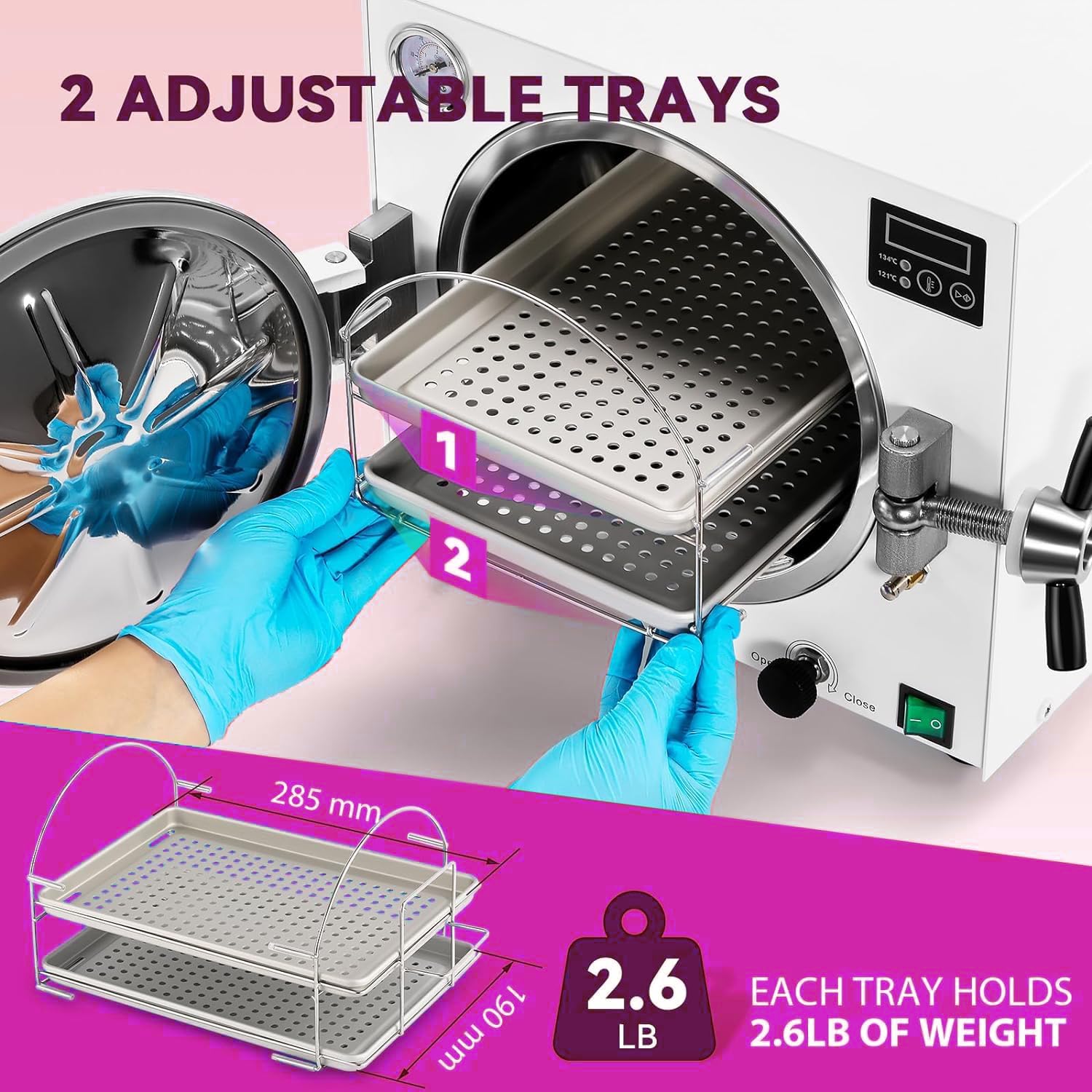 Máquina autoclave - Equipo de laboratorio de acero inoxidable de 18 L para vapor
