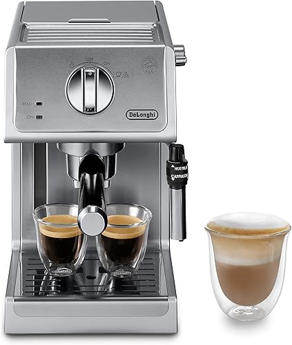 DeLonghi Máquina de café expreso y capuchino 15 pulgadas acero inoxidable