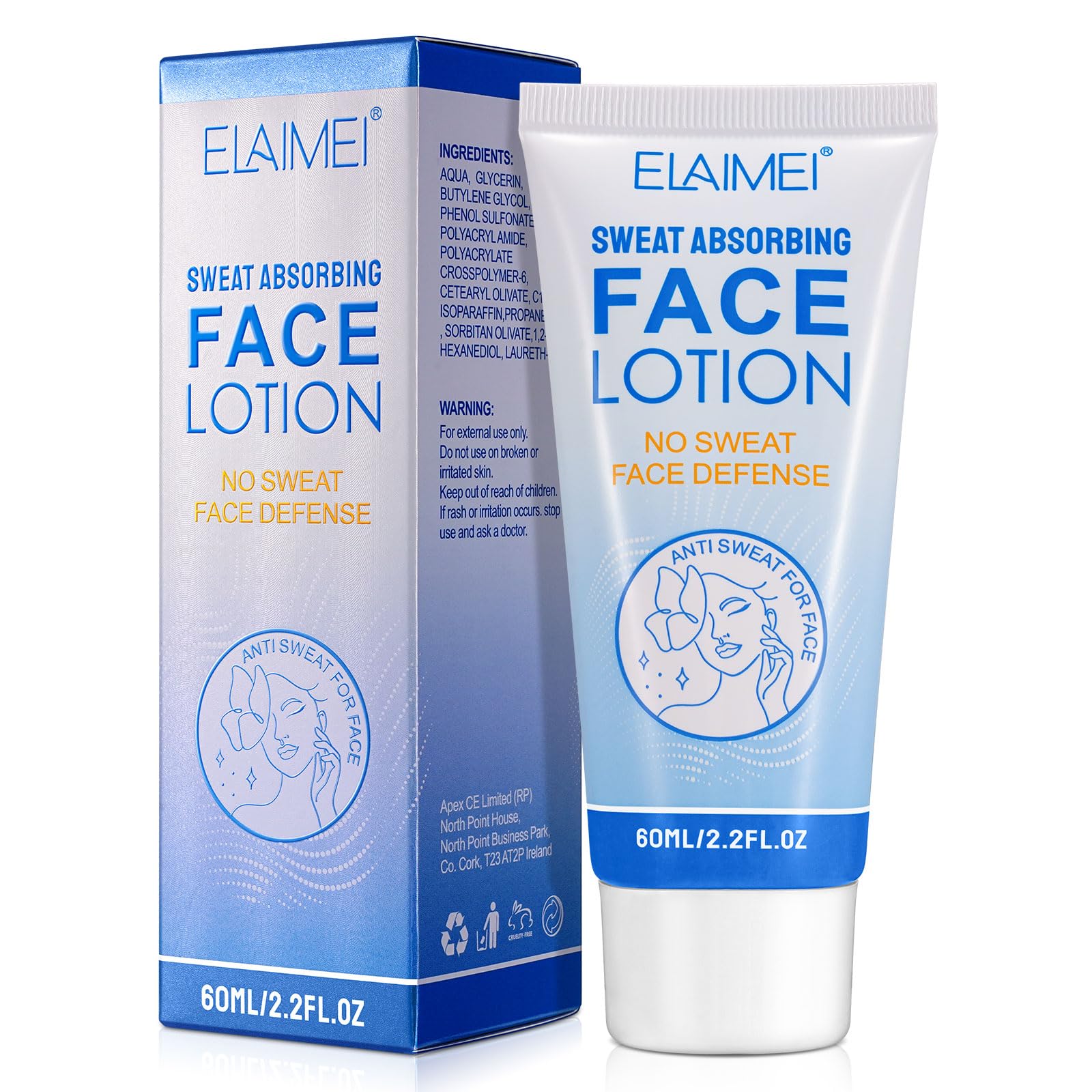 Sweat Absorbing Face Lotion, Crema Deodorante Antitraspirante, Crema Antitraspirante, Controllo del Sudore e Della Pelle Grassa, anti-Sudore per Uomini e Donne