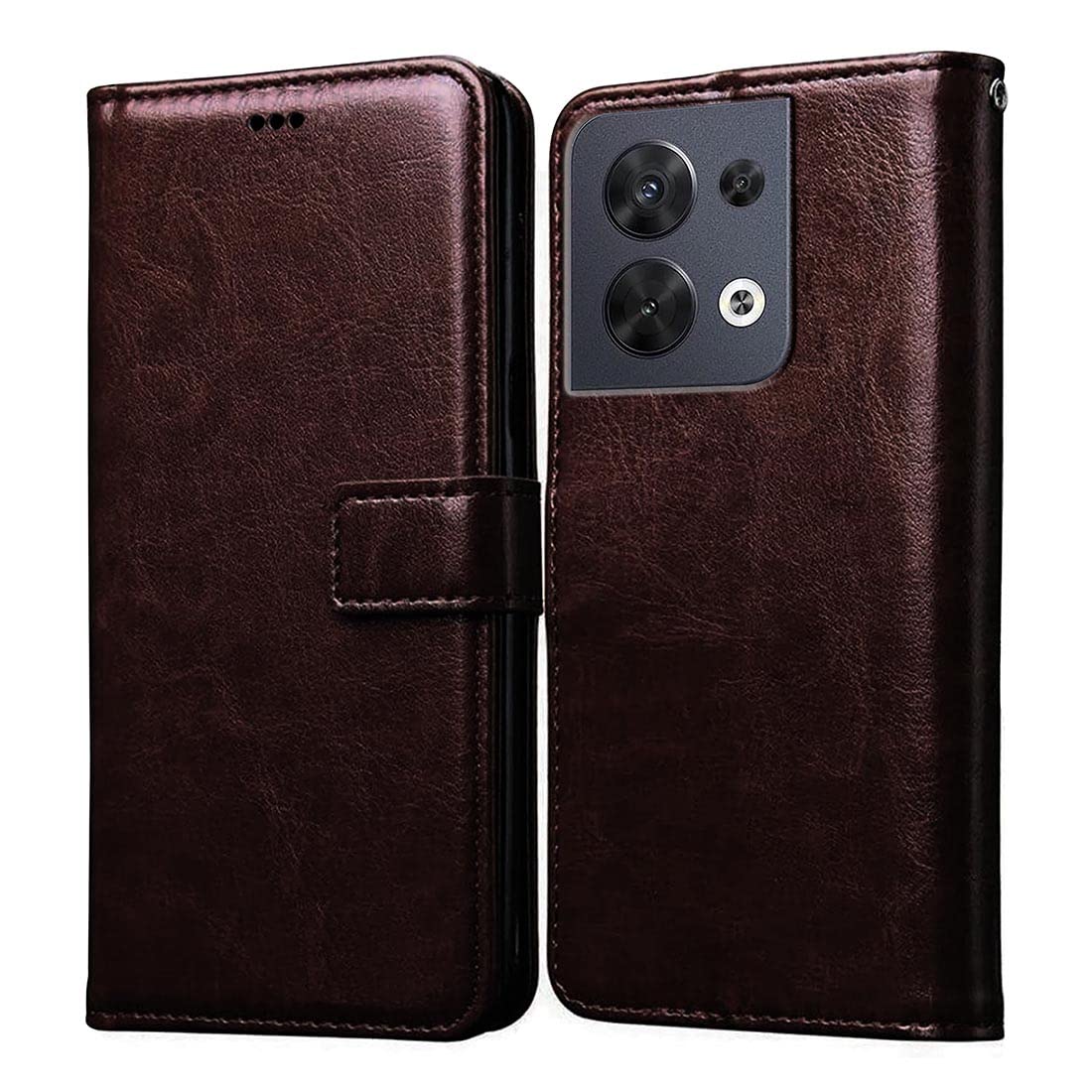 Casotec Flip Cover for Oppo Reno8 5G | Premium Leather Finish | Inbuilt Pockets & Stand | Flip Case for Oppo Reno8 5G (Coffee) (B0BFBK52WD) Amazon Price History, Amazon Price Tracker