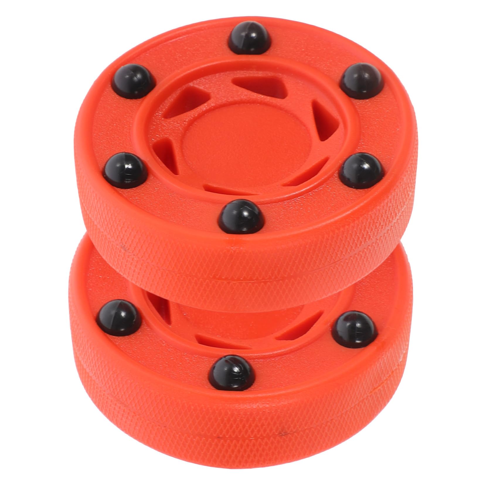 POPETPOP Rondelle PVC Hockey D'entraînement Roller Nylon de Rouge en Pièces Légère Antichoc Pack de 2 pour sur Glace et Roller sur Surfaces Extérieures
