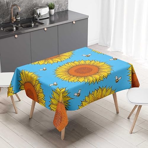 Miniatura 6 de Mantel rectangular de colores brillantes para mesa, mantel rectangular para fiestas de Navidad, 54 x 54 pulgadas