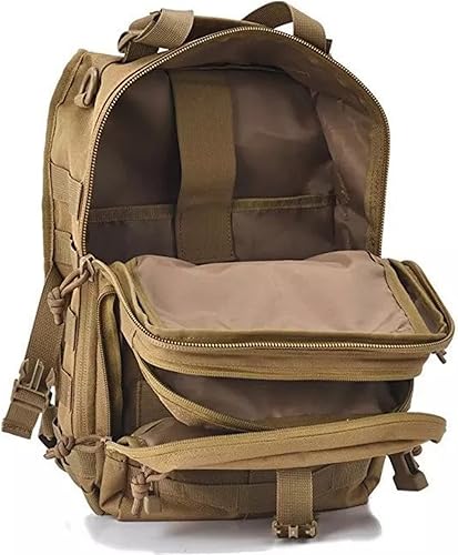 Miniatura 4 de Mochila táctica militar honda 15L bolsa de hombro Molle mochila al aire libre mochila con correa ajustable, Caqui, Mochilas Daypack