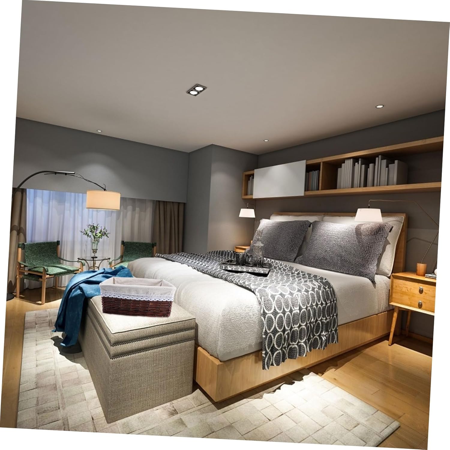 Handwoven Wicker Storage Basket Large Capacity Rattan Basket with Safe Fabric Liner for Kitchen Laundry and Sundries Organization Brown Daisy Style