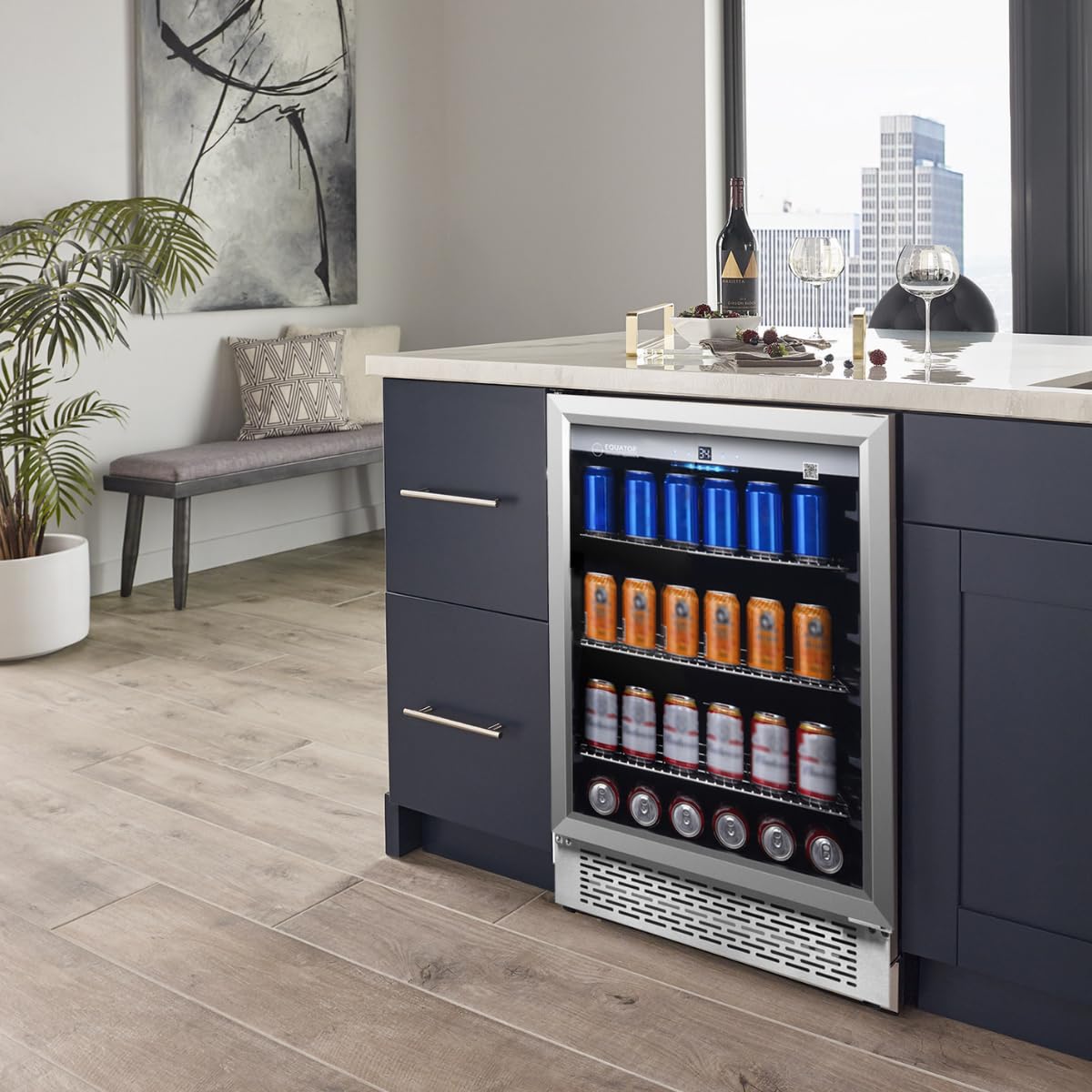 Equator 4.6 Cu Ft Outdoor/Indoor Refrigerator – Stainless Steel Beverage Cooler, 110 Can+6 Bottle Capacity, Built-In Or Freestanding, Ipx4 Waterproof, Frost-Free Cooling on Fridge.com - View 6
