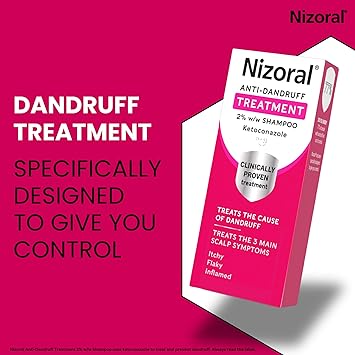 Nizoral Anti-Dandruff Treatment Shampoo, Treats and Prevents Dandruff, Clinically Proven to Control Itchy & Flaky Scalps, Contains Ketoconazole, 1 x 60ml