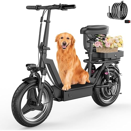 Misodo Electric Scooter for Adults, 1000W Peak Motor, 20-25 MPH and 25/35Miles Long Range, 14" Foldable Commuting Electric Scooter with Seat, Ample Storage for Pet & Cargo