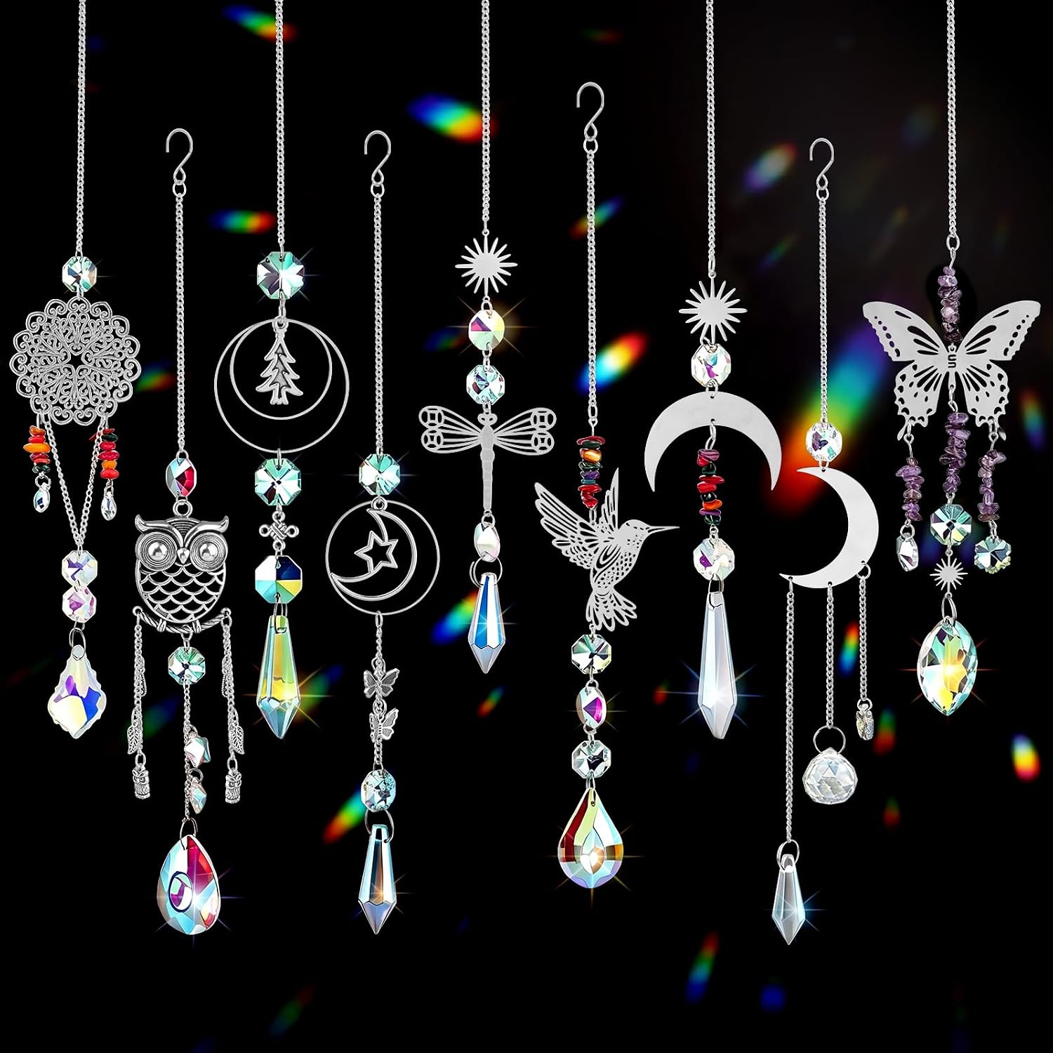 DIY Suncatcher Kit, 460 Pcs Suncatchers Making Supplies Art, Crafts for Adults, Hanging Prism Suncatcher with Crystals Ball for Home, Garden, Festival Decor, Gifts
