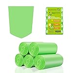 Inwaysin Medium Compostable Trash Bags - 8 Gallon, 30L (Clear Green, 20 Count Pack of 5) - Budget-Friendly Replacement for Simple Human H/J/G Trash Bags